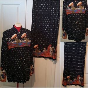 VNTG Amy Jess Designer Rayon Skirt & Blouse Set